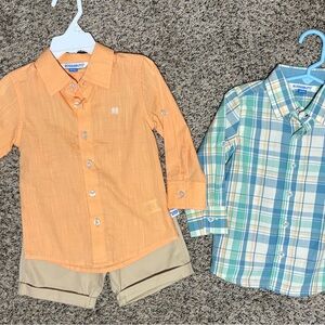 New Rugged Butts Orange/Plaid Shirt & Shorts